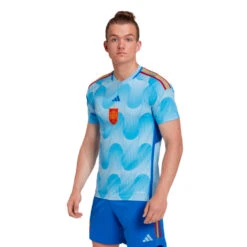 Camiseta Adidas España Segunda Equipación Mundial Qatar 2022 -Nike Tienda de ventas camiseta adidas espana segunda equipacion world cup 2022 glow blue glory blue 2