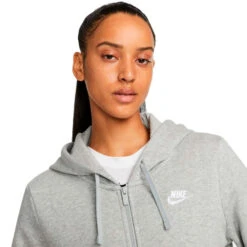 Chaqueta Nike Sportswear Club Fleece Mujer -Nike Tienda de ventas chaqueta nike sportswear club fleece mujer dk grey heather white 2